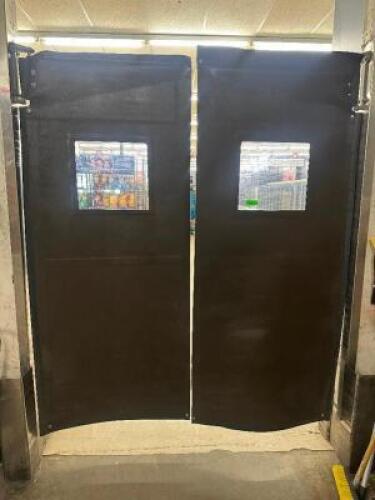 DESCRIPTION (1) SET OF DOUBLE VINYL KITCHEN SWING DOORS. ADDITIONAL INFORMATION TOOLS AND LABOR REQUIRED FOR REMOVAL. LOCATION BACK ROOM QTY 1