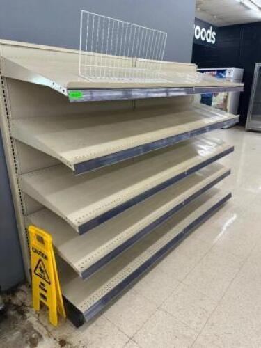 DESCRIPTION 8' SECTION OF METAL GONDOLA WALL SHELVING LOCATION FRONT QTY 1