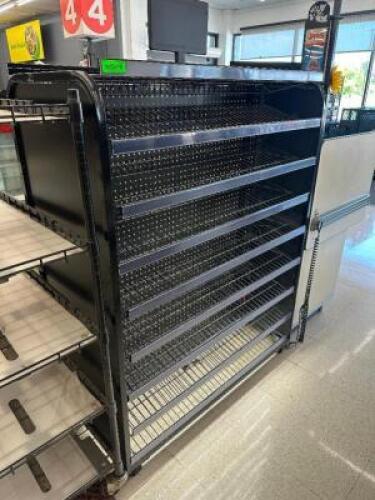 DESCRIPTION 48" SEVEN TIER WIRE CHECK OUT DISPLAY SHELF. LOCATION FRONT QTY 1