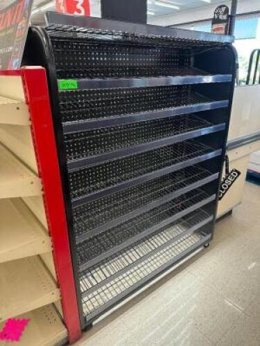 DESCRIPTION 48" SEVEN TIER WIRE CHECK OUT DISPLAY SHELF. LOCATION FRONT QTY 1