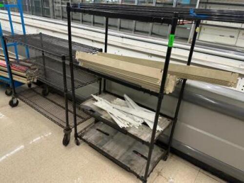 DESCRIPTION (2) BLACK WIRE SHELVES. THIS LOT IS: ONE MONEY LOCATION FRONT QTY 1