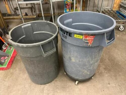 DESCRIPTION (2) 44 GALLON BRUTE TRASH CANS LOCATION BACK ROOM QTY 1