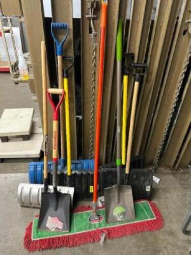 DESCRIPTION (1) LOT OF LONG HANDLE CLEANING TOOLS. LOCATION BACK ROOM QTY 1