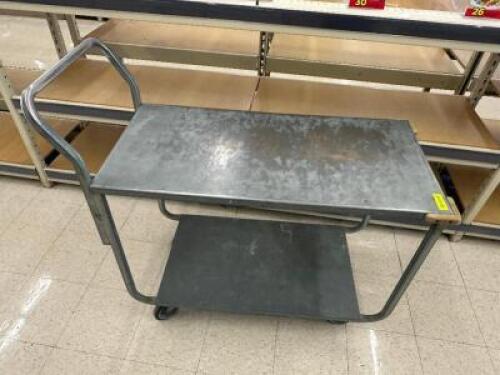 DESCRIPTION 40" TWO TIER METAL UTILITY CART SIZE 40" X 20" LOCATION FRONT QTY 1