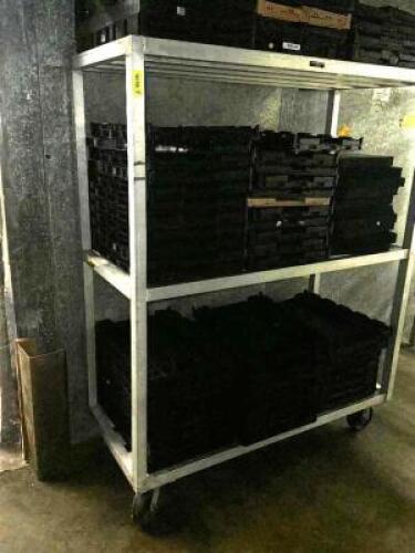 DESCRIPTION 48" X 24" ALUMINUM DUNNAGE RACK ON CASTERS SIZE 48" X 24" LOCATION WALK IN QTY 1