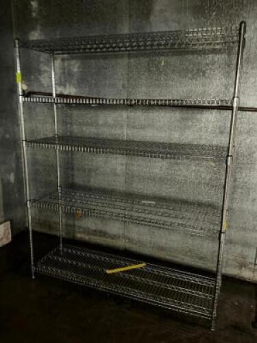 DESCRIPTION 60" X 18" FIVE TIER WIRE SHELF SIZE 60" X 18" LOCATION WALK IN QTY 1