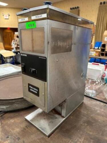 DESCRIPTION BUNN COFFEE GRINDER BRAND / MODEL: BUNN G92- HD-S ADDITIONAL INFORMATION 120 VOLT, 1 PHASE LOCATION BANQUET ROOM TABLE 2 QTY 1
