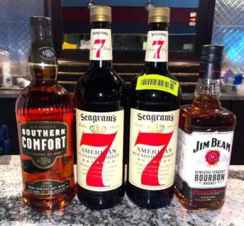 DESCRIPTION: ASSORTED BOTTLES OF WHISKEY LOCATION: MAIN BAR QTY: 1