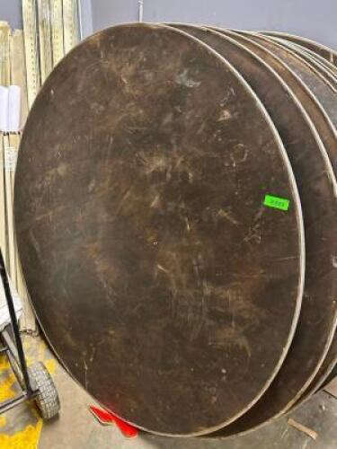 DESCRIPTION (5) 60" ROUND FOLDING BANQUET TABLE THIS LOT IS: SOLD BY THE PIECE LOCATION BACK ROOM QTY 5