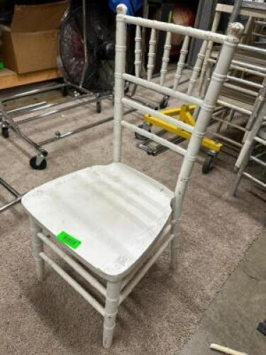 DESCRIPTION (10)WHITE CHIAVARI WEDDING EVENT CHAIRS THIS LOT IS: SOLD BY THE PIECE LOCATION BACK ROOM QTY 10