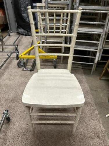DESCRIPTION (10) OFF WHITE CHIAVARI WEDDING EVENT CHAIRS THIS LOT IS: SOLD BY THE PIECE LOCATION BACK ROOM QTY 10
