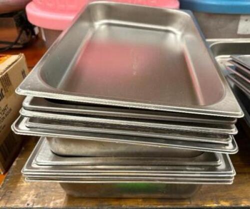 DESCRIPTION (6) FULL SIZE STAINLESS INSERTS 2" DEEP THIS LOT IS: SOLD BY THE PIECE LOCATION BANQUET ROOM TABLE 1 QTY 6