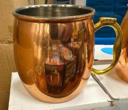 DESCRIPTION (12) MOSCOW MULE COPPER MUGS THIS LOT IS: SOLD BY THE PIECE LOCATION BANQUET ROOM TABLE 1 QTY 12