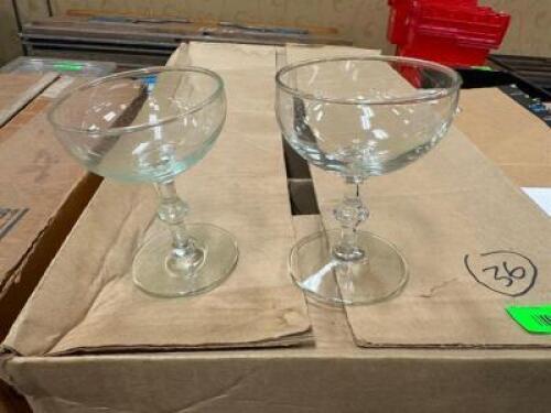 DESCRIPTION (36) 8 OZ CHAMPAGNE GLASSES THIS LOT IS: SOLD BY THE PIECE LOCATION BANQUET ROOM TABLE 1 QTY 36