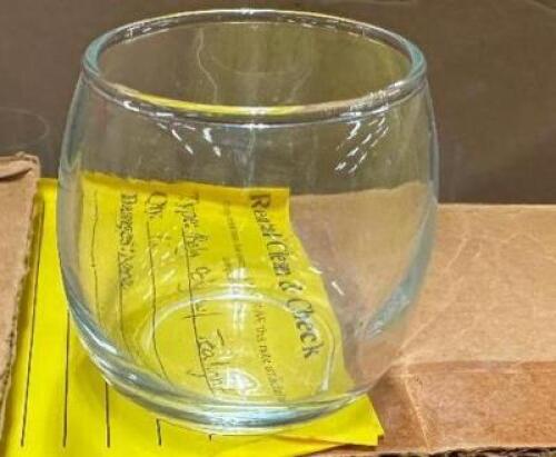 DESCRIPTION (1) PARTIAL CASE OF STEMLESS WINE GLASSES THIS LOT IS: ONE MONEY LOCATION BANQUET ROOM TABLE 1 QTY 1