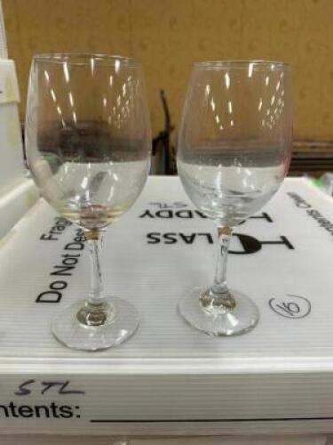 DESCRIPTION (16) WINE GLASSES ADDITIONAL INFORMATION W/ RACK THIS LOT IS: SOLD BY THE PIECE LOCATION BANQUET ROOM TABLE 1 QTY 16