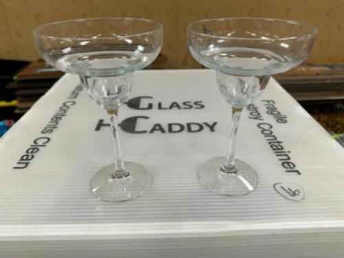DESCRIPTION (16)CHAMPAGNE GLASSES ADDITIONAL INFORMATION W/ RACK THIS LOT IS: SOLD BY THE PIECE LOCATION BANQUET ROOM TABLE 1 QTY 16