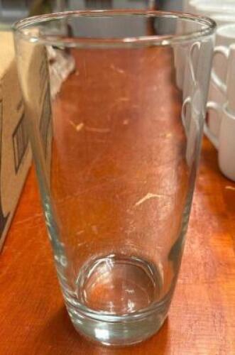 DESCRIPTION (50) 16 OZ MIXING GLASSES ADDITIONAL INFORMATION W/ RACK THIS LOT IS: SOLD BY THE PIECE LOCATION BANQUET ROOM TABLE 1 QTY 50