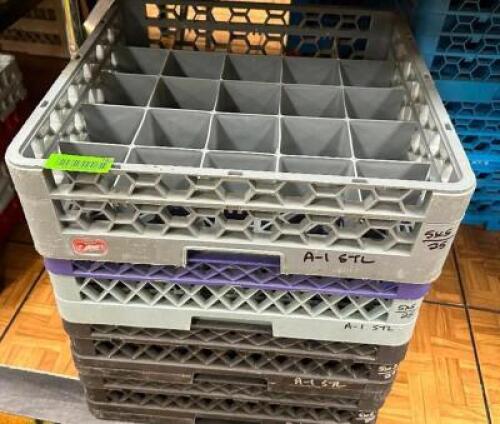 DESCRIPTION (4) ASSORTED EMPTY GLASS RACKS THIS LOT IS: SOLD BY THE PIECE LOCATION BANQUET ROOM TABLE 1 QTY 4