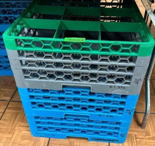DESCRIPTION (3) ASSORTED EMPTY GLASS RACKS THIS LOT IS: SOLD BY THE PIECE LOCATION BANQUET ROOM TABLE 1 QTY 3