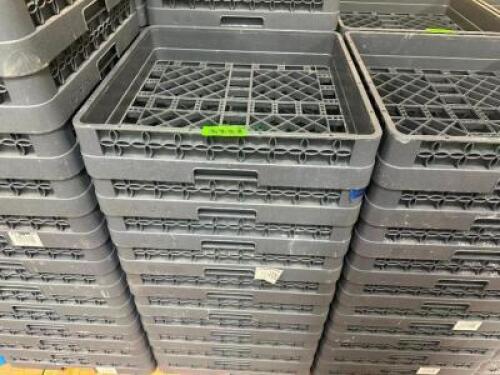 DESCRIPTION (9) GREY PLASTIC DISHWASHER RACKS THIS LOT IS: SOLD BY THE PIECE LOCATION BANQUET ROOM TABLE 1 QTY 9
