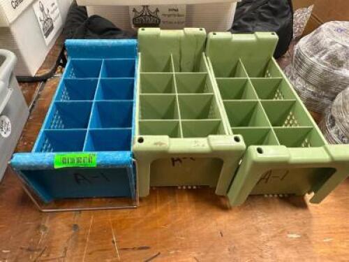 DESCRIPTION (3) PLASTIC SILVERWARE RACKS THIS LOT IS: SOLD BY THE PIECE LOCATION BANQUET ROOM TABLE 1 QTY 3