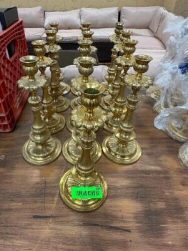 DESCRIPTION (13) CANDLE HOLDERS THIS LOT IS: SOLD BY THE PIECE LOCATION BANQUET ROOM TABLE 1 QTY 13