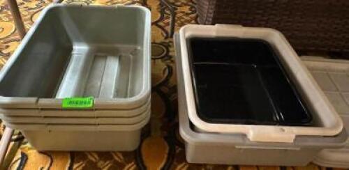 DESCRIPTION (5) ASSORTED BUS TUBS THIS LOT IS: SOLD BY THE PIECE LOCATION BANQUET ROOM TABLE 1 QTY 5