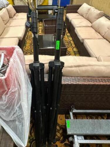 DESCRIPTION (2) HEAVY DUTY TRIPOD SPEAKER STANDS THIS LOT IS: SOLD BY THE PIECE LOCATION BANQUET ROOM TABLE 1 QTY 2