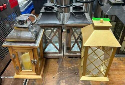 DESCRIPTION: (4) ASSORTED LANTERNS LOCATION: BANQUET HALL QTY: 4