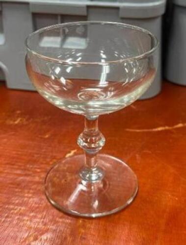 DESCRIPTION: (36) CHAMPAGNE GLASSES LOCATION: BANQUET HALL QTY: 36