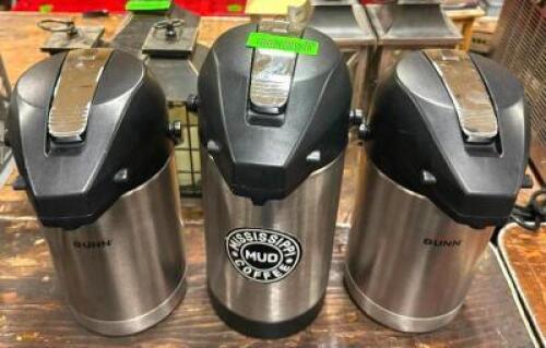 DESCRIPTION: (3) STAINLESS COFFEE URNS LOCATION: BANQUET HALL QTY: 3