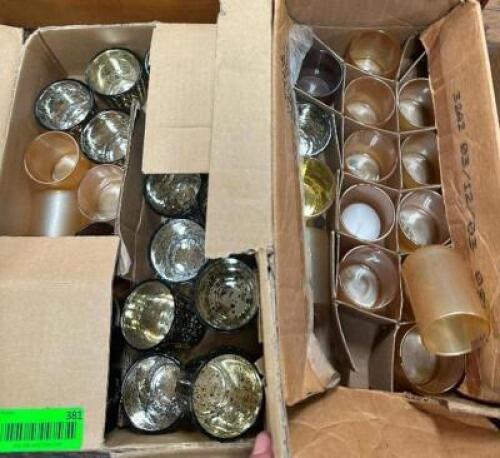 DESCRIPTION: (2) BOXES OF ASSORTED CANGLE HOLDERS LOCATION: BANQUET HALL QTY: 1