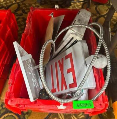 DESCRIPTION: ASSORTED EXIT SIGNS LOCATION: BANQUET HALL QTY: 1