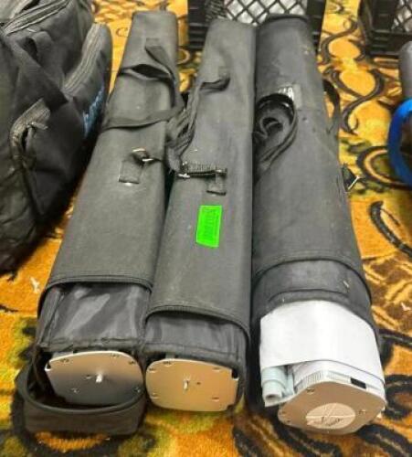 DESCRIPTION: (3) COLLAPSIBLE SIGN STANDS LOCATION: BANQUET HALL QTY: 3