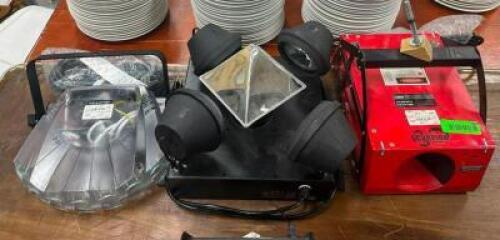DESCRIPTION: (3) STAGE LIGHTS LOCATION: BANQUET HALL QTY: 3