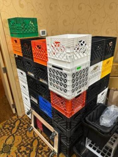 DESCRIPTION (45) EMPTY MILK CRATES THIS LOT IS: SOLD BY THE PIECE LOCATION BANQUET ROOM TABLE 4 QTY 45
