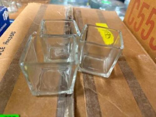 DESCRIPTION (12) 4" CLEAR GLASS SHORT VOTIVE THIS LOT IS: SOLD BY THE PIECE LOCATION BANQUET ROOM TABLE 4 QTY 12