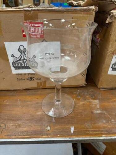 DESCRIPTION (3) LARGE STEM GLASS CENTER PIECE VASE THIS LOT IS: SOLD BY THE PIECE LOCATION BANQUET ROOM TABLE 4 QTY 3