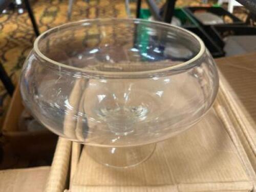 DESCRIPTION (2) CASES OF LARGE GLASS BOWL CENTER PIECES. THIS LOT IS: ONE MONEY LOCATION BANQUET ROOM TABLE 4 QTY 1