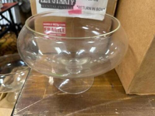 DESCRIPTION (2) CASES OF LARGE GLASS BOWL CENTER PIECES. THIS LOT IS: ONE MONEY LOCATION BANQUET ROOM TABLE 4 QTY 1