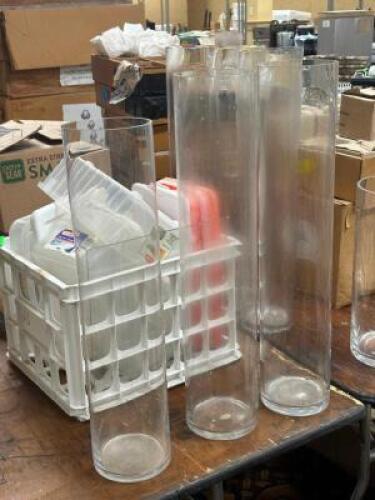 DESCRIPTION: (3) - TALL VASES THIS LOT IS: SOLD BY THE PIECE QTY: 3