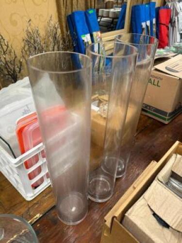 DESCRIPTION: (3) - TALL VASES THIS LOT IS: SOLD BY THE PIECE QTY: 3