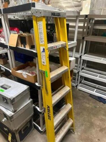 DESCRIPTION 6' FIBERGLASS LADDER - YELLOW LOCATION BACK ROOM QTY 1