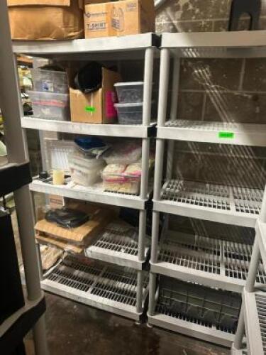 DESCRIPTION (2) 36" X 14" FIVE TIER PLASTIC SHELVES THIS LOT IS: SOLD BY THE PIECE LOCATION BACK ROOM QTY 2
