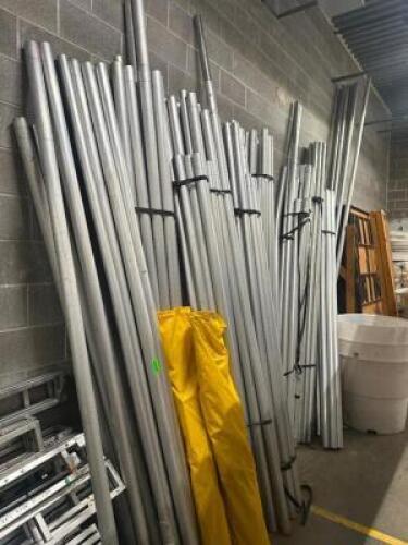 DESCRIPTION (1) LARGE LOT OF GALVANIZED TENT POLES. THIS LOT IS: ONE MONEY LOCATION BACK ROOM QTY 1