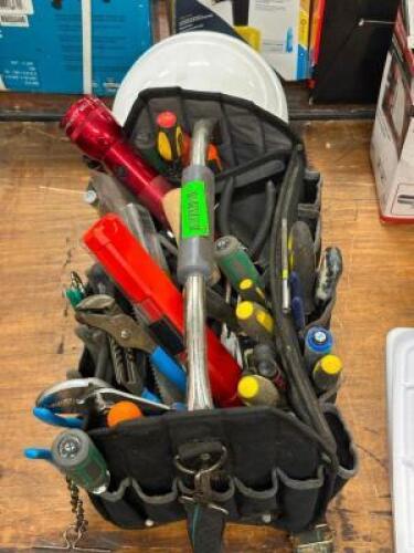 DESCRIPTION: TOOLS BAG WITH LARGE AMOUNT OF CONTENTS ADDITIONAL INFORMATION: SEE PHOTOS THIS LOT IS: ONE MONEY QTY: 1