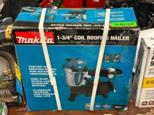 DESCRIPTION: COIL ROOFING NAILER BRAND / MODEL: MAKITA THIS LOT IS: ONE MONEY QTY: 1