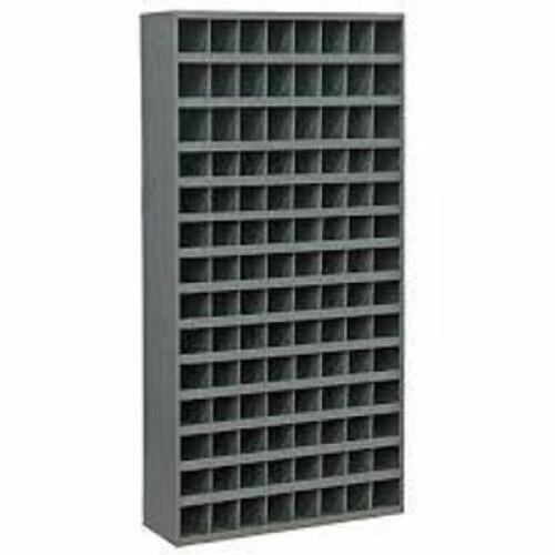 DESCRIPTION: (1) PIGEONHOLE BIN UNIT BRAND/MODEL: DURHAM #3W127 INFORMATION: GRAY, 112 COMPARTMENTS SIZE: 34" X 12" X 6" RETAIL$: $540.77 EA QTY: 1