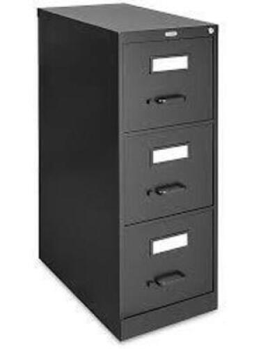 DESCRIPTION: (1) VERTICAL FILING CABINET BRAND/MODEL: WORKPRO #H-6939BL INFORMATION: BLACK, METAL, 3 DRAWER, LETTER SIZE: 15 x 25 x 40" RETAIL$: $325.